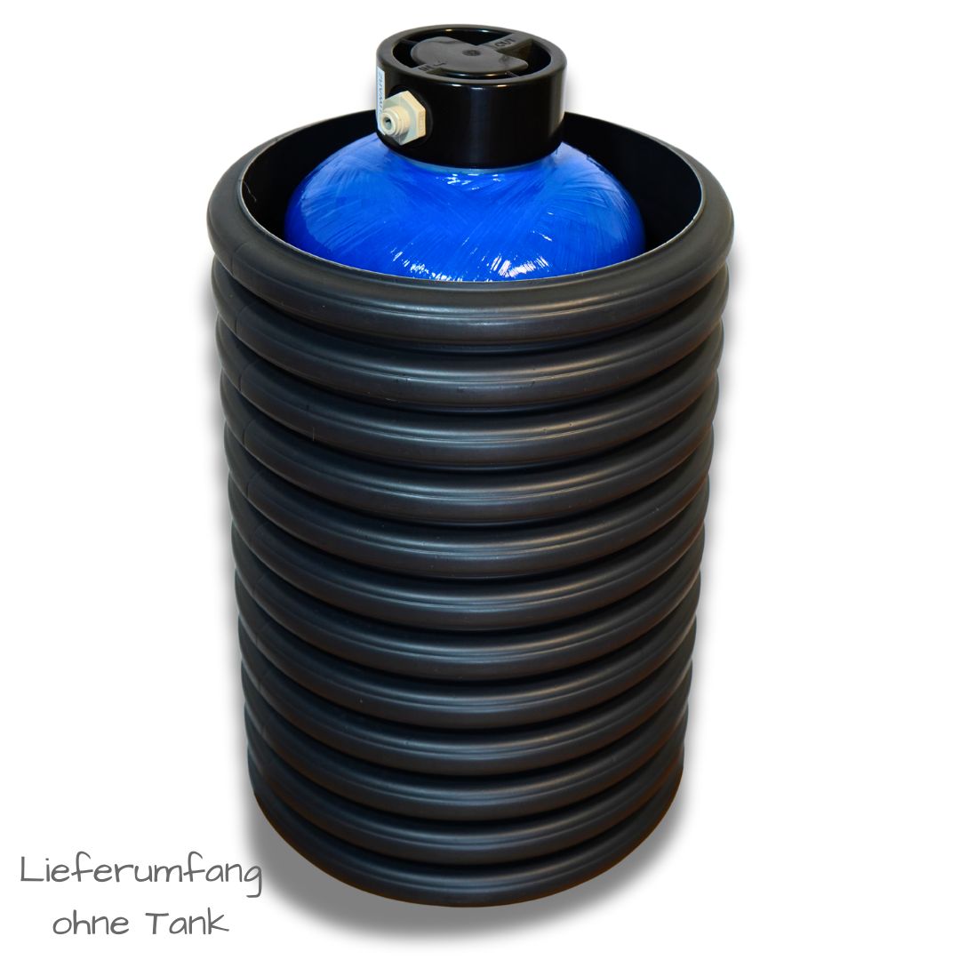 Wellrohr mit eingebautem Tank