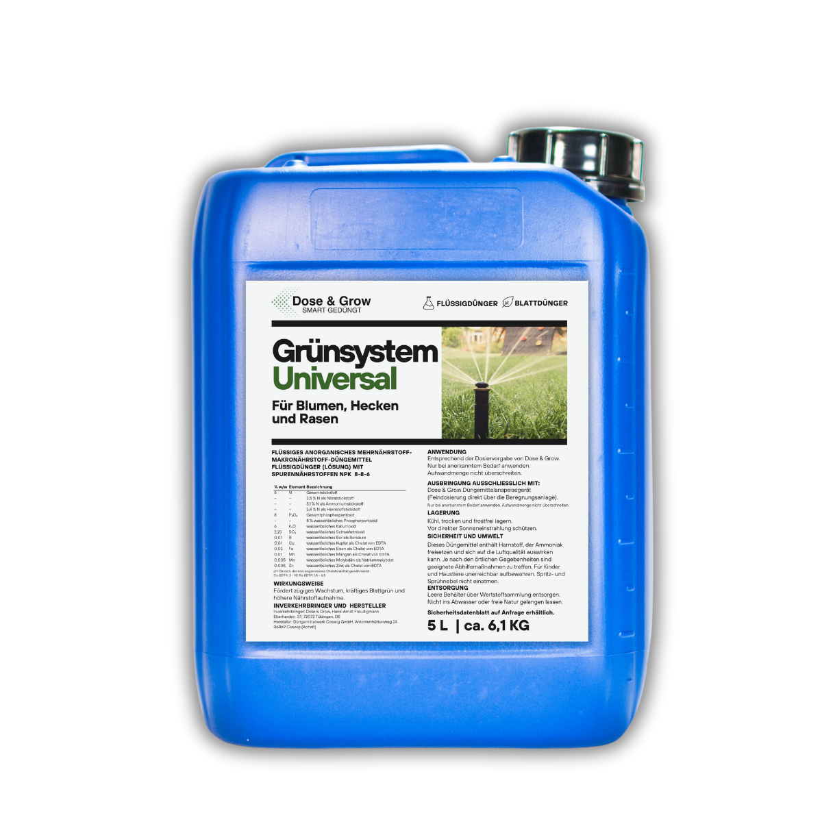 Dose & Grow Flüssigdünger für die universale Anwendung, NPK 8-8-6