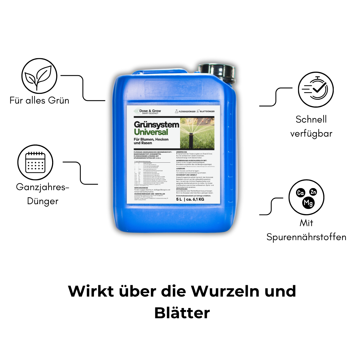 Dose & Grow Flüssigdünger für die universale Anwendung, NPK 8-8-6, inkl. Benennung der Vorteilen